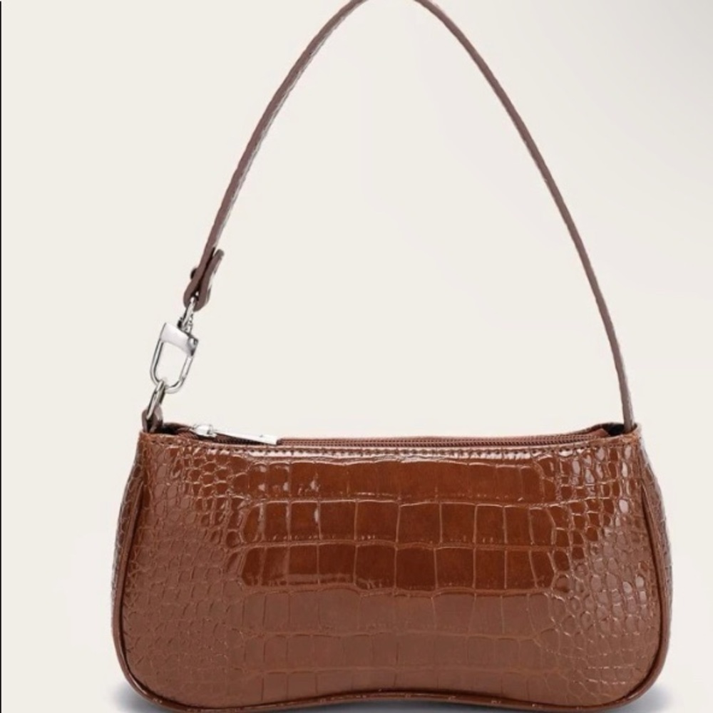 Croc Embossed Baguette Bag